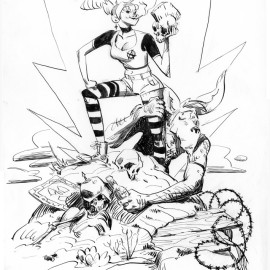 Tank Girl ink drawing